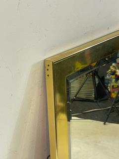 Leon Rosen MODERNIST RECTANGULAR BRASS FRAMED BEVELED MIRROR - 2124599