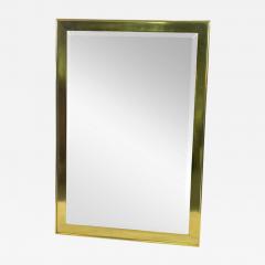Leon Rosen MODERNIST RECTANGULAR BRASS FRAMED BEVELED MIRROR - 2357595