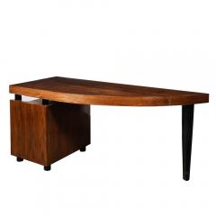 Leon Rosen Mid Century Bookmatched Walnut W Tapered Leg Boca Desk by Leon Rosen for Pace - 3599907