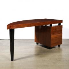 Leon Rosen Mid Century Bookmatched Walnut W Tapered Leg Boca Desk by Leon Rosen for Pace - 3599946