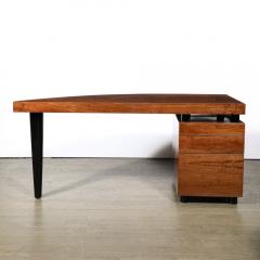 Leon Rosen Mid Century Bookmatched Walnut W Tapered Leg Boca Desk by Leon Rosen for Pace - 3599954
