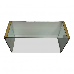 Leon Rosen Mid Century Modern Brass and Glass Console or Sofa Table by Leon Rosen for Pace - 2606790