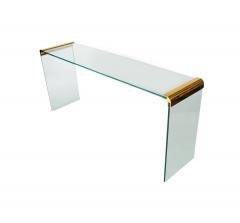 Leon Rosen Mid Century Modern Brass and Glass Console or Sofa Table by Leon Rosen for Pace - 4342053