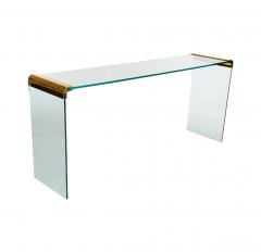 Leon Rosen Mid Century Modern Brass and Glass Console or Sofa Table by Leon Rosen for Pace - 4342058