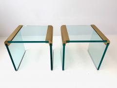 Leon Rosen Pair of Modernist Waterfall Side Tables by Leon Rosen for Pace Collection - 4001195