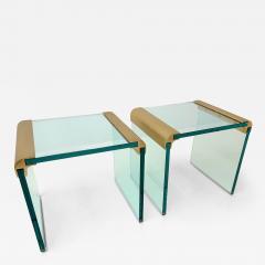 Leon Rosen Pair of Modernist Waterfall Side Tables by Leon Rosen for Pace Collection - 4003131