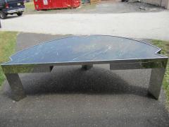 Leon Rosen Sculptural 1970s Leon Rosen for Pace Collection Steel and Marble Desk - 1646076