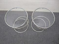 Leon Rosen Stunning Pair of Chrome Pace Collection Spring Side Tables Mid Century Modern - 1820714