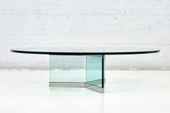 Leon Rosen for Pace Glass and Chrome Coffee Table 1970 - 2529495