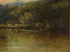 Leon Victor Dupre Cottage on a Lake Barbizon Oil Painting by Victor Dupr circa 1850 - 1018353