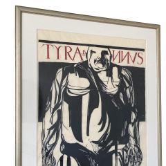 Leonard Baskin Monumental 92 Framed Woodcut by Leonard Baskin Tyrannus  - 1408177