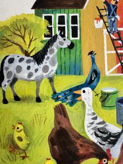 Leonard Shortall Farm Animals Childrens Book Original Illustration Little Golden Book - 4594406