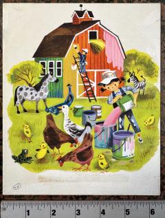 Leonard Shortall Farm Animals Childrens Book Original Illustration Little Golden Book - 4594414