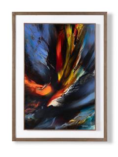 Leonardo Nierman 1960s Abstract Oil Painting on Board titled Prophesy Mexico - 4429510