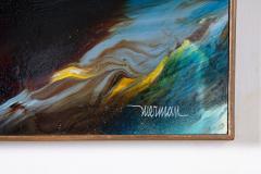 Leonardo Nierman 1960s Abstract Oil Painting on Board titled Prophesy Mexico - 4429511