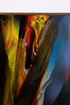 Leonardo Nierman 1960s Abstract Oil Painting on Board titled Prophesy Mexico - 4429519