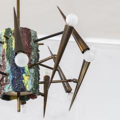 Leoncillo Leonardi Leoncillo Leonardi Brass and Ceramic Pendant Lamp - 4505570