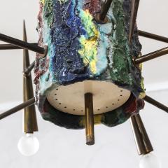 Leoncillo Leonardi Leoncillo Leonardi Brass and Ceramic Pendant Lamp - 4505572