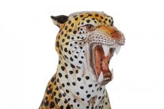 Leopard Ceramic Hand Painted Sculptures 1950s - 844783
