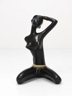 Leopold Anzengruber African Woman Figurine Sculpture by Leopold Anzengruber Vienna Austria 1950s - 4066315