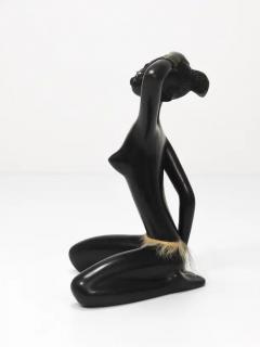 Leopold Anzengruber African Woman Figurine Sculpture by Leopold Anzengruber Vienna Austria 1950s - 4066316