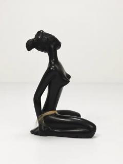Leopold Anzengruber African Woman Figurine Sculpture by Leopold Anzengruber Vienna Austria 1950s - 4066319