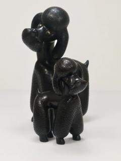 Leopold Anzengruber Pair of Mid Century Dog Poodle Sculptures by Leopold Anzengruber Austria 1950s - 4064987