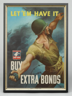 Let Em Have It Buy Extra Bonds Vintage WWII 4th War Loan Poster 1943 - 3738007