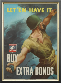 Let Em Have It Buy Extra Bonds Vintage WWII 4th War Loan Poster 1943 - 3738012