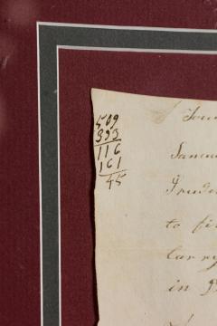 Letter Fragment and Antique Coins in Burgundy Matting and a Gilt Frame - 4517313