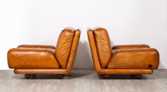 Lev Lev Pair of Italian 1970s Leather Lounge Chairs - 3927694