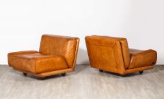 Lev Lev Pair of Italian 1970s Leather Lounge Chairs - 3927710