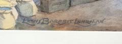 Lewis Barrett Lehrman Watercolor Entitled Market old City Framed Signed - 3535545