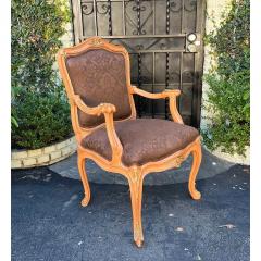 Lewis Mittman Regency Style Lewis Mittman Fauteuil Arm Chair W Scalamandre Damask - 2886367