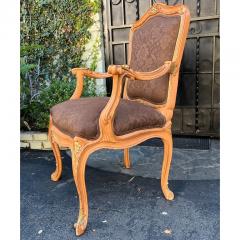 Lewis Mittman Regency Style Lewis Mittman Fauteuil Arm Chair W Scalamandre Damask - 2886374