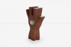 Leza S McVey Monumental Leza McVey Surrealist Eye in Hand Ceramic Sculpture 1977 - 4157352