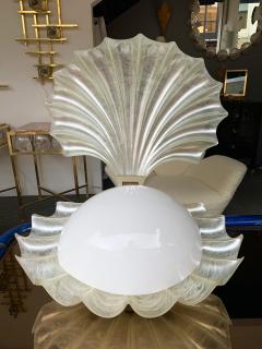 Liane Rougier Large Shell Lamp Pearl Resin Brass by Maison Rougier France 1970s - 1191603