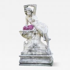 Liberty Style Marble Grit Sculpture of a Seated Female Figure 1930s - 4434977