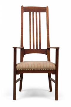 Liberty of London English Arts and Crafts High Slat Back Beige Side Chairs - 4169608