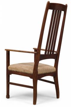 Liberty of London English Arts and Crafts High Slat Back Beige Side Chairs - 4169611