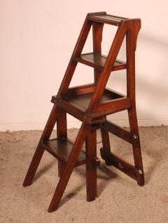 Library Stepladder Transformable Into Chair 19th Century - 3866809