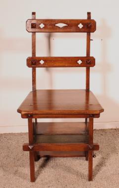 Library Stepladder Transformable Into Chair 19th Century - 3866814