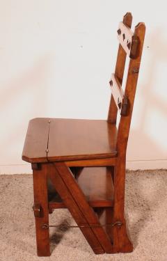 Library Stepladder Transformable Into Chair 19th Century - 3866816