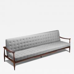 Liceu de Artes e Oficios Sofa with Rosewood and Grey Fabric Brazil 1955 - 4785585