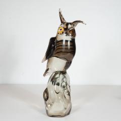 Licio Zanetti Mid Century Modern Signed Hand Blown Murano Owl Sculpture by Licio Zanetti - 1613159