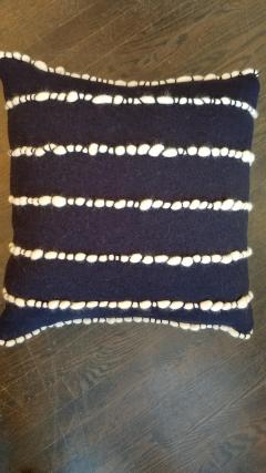 Lido II Navy Blue Merino Wool Pillow - 1448299