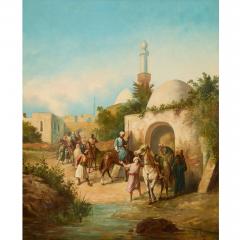 Lieutenant E Long Orientalist Street Scene with Figures by Lieutenant E Long - 4585381