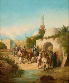 Lieutenant E Long Orientalist Street Scene with Figures by Lieutenant E Long - 4585462