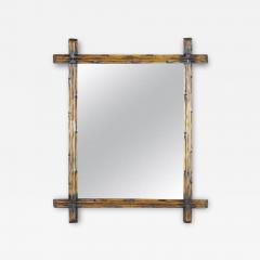 Light Brown Black Forest Wall Mirror with Blackened Accents Austria circa 1890 - 3467464