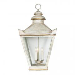 Light Gray Painted Iron Lantern - 4403115